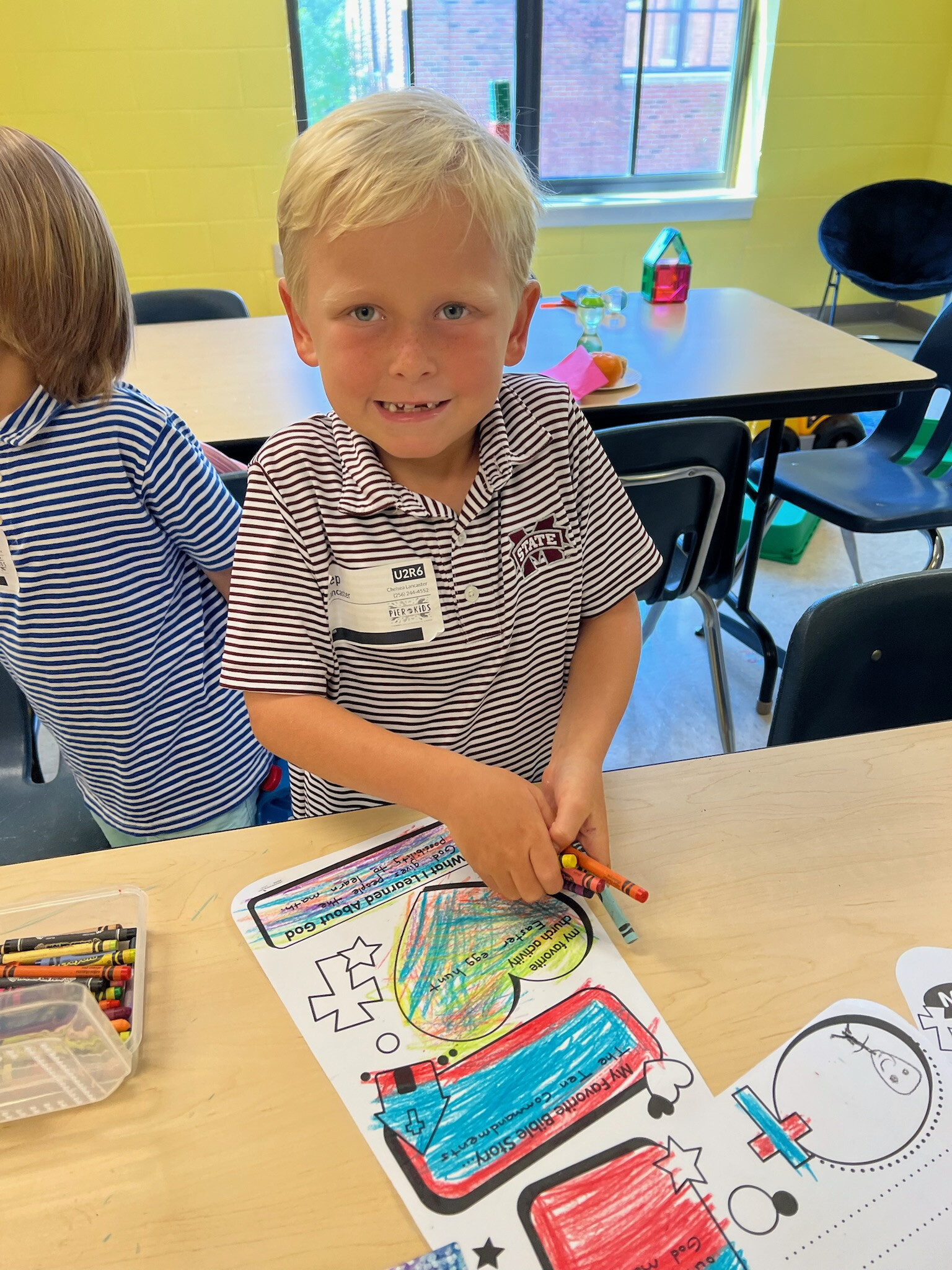 Child smiling during Sunday School