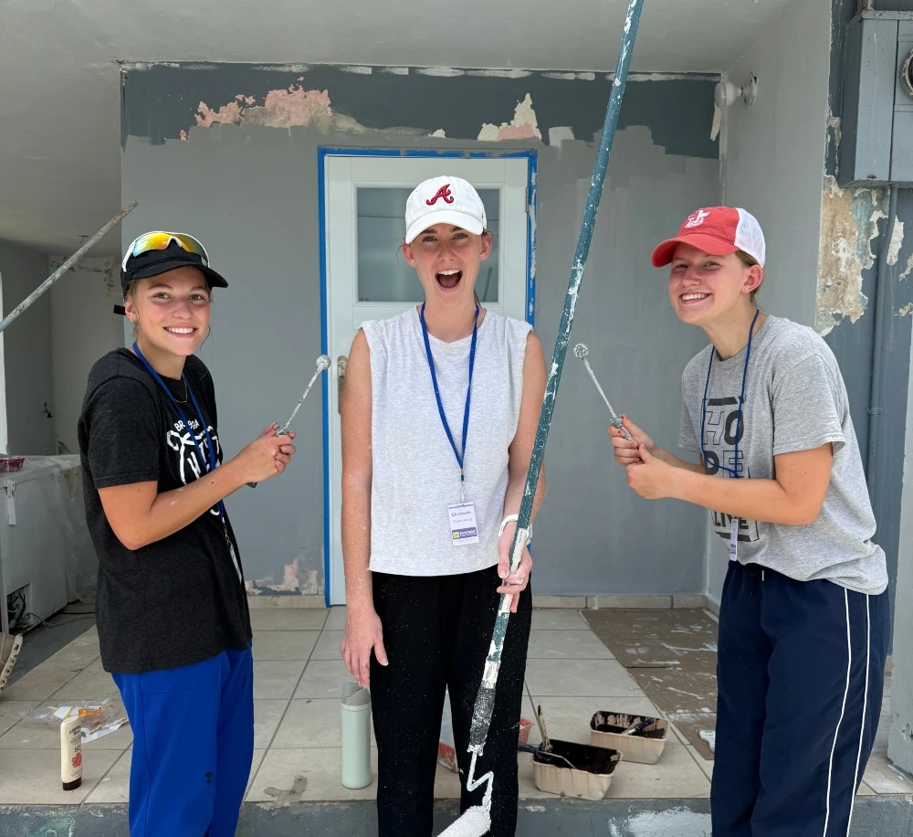 Students serving on a past mission trip