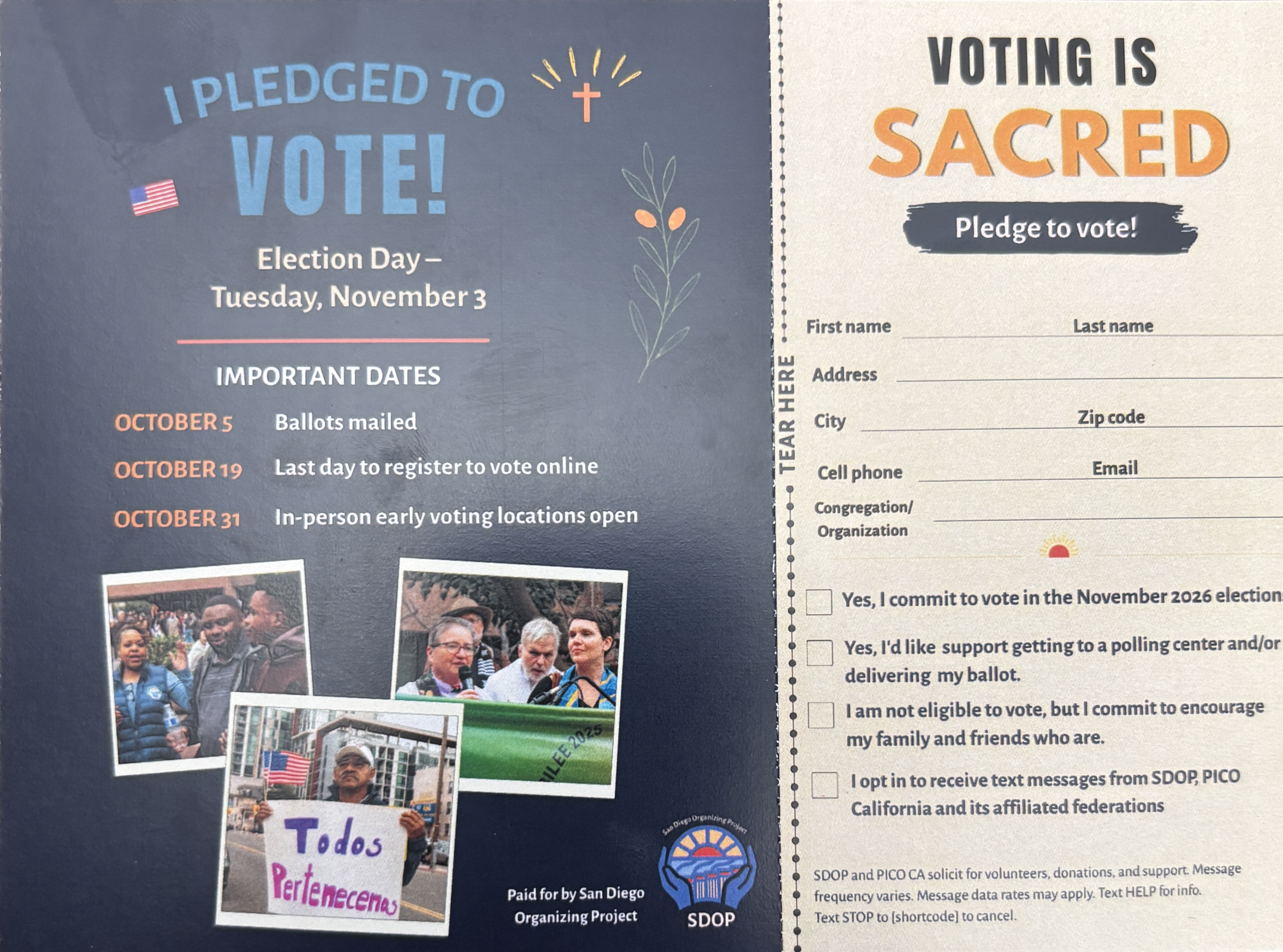 VOTING IS SACRED PUBLIC WITNESS