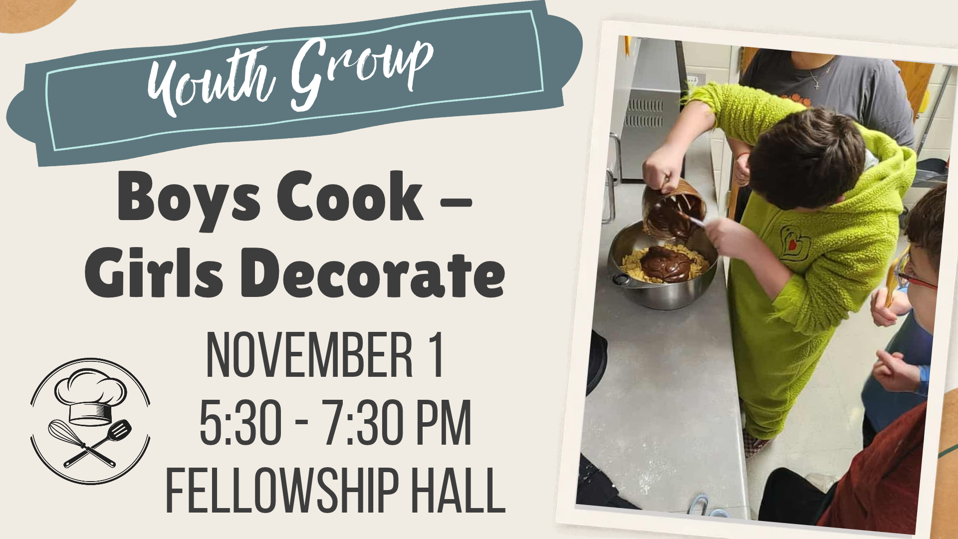 Boys Cook Girls Decorate