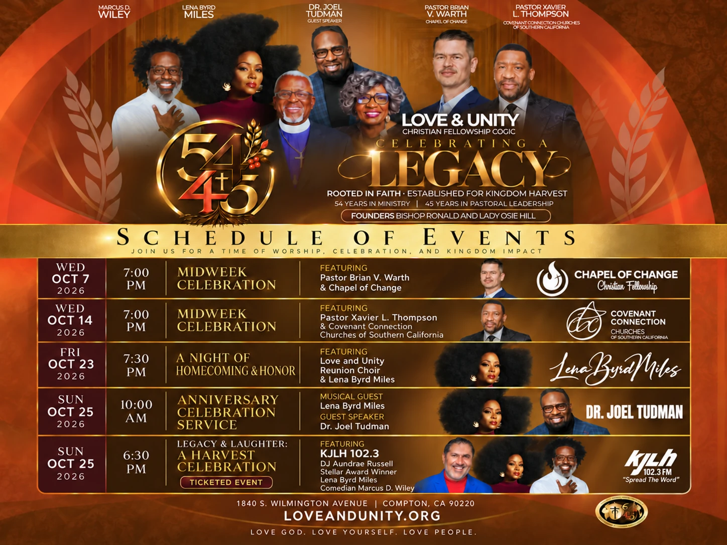 Official Celebration Schedule