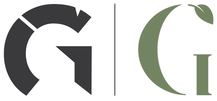 GAP logo: two G's, one bold and angular, one serif with a leaf