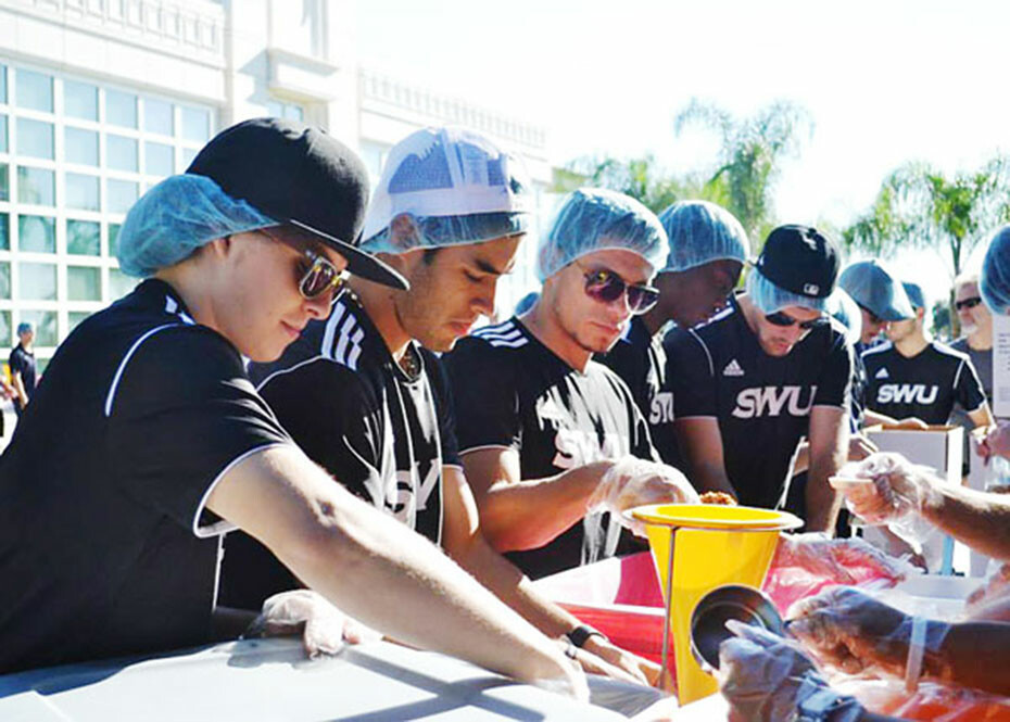 Soccer team helps hungry