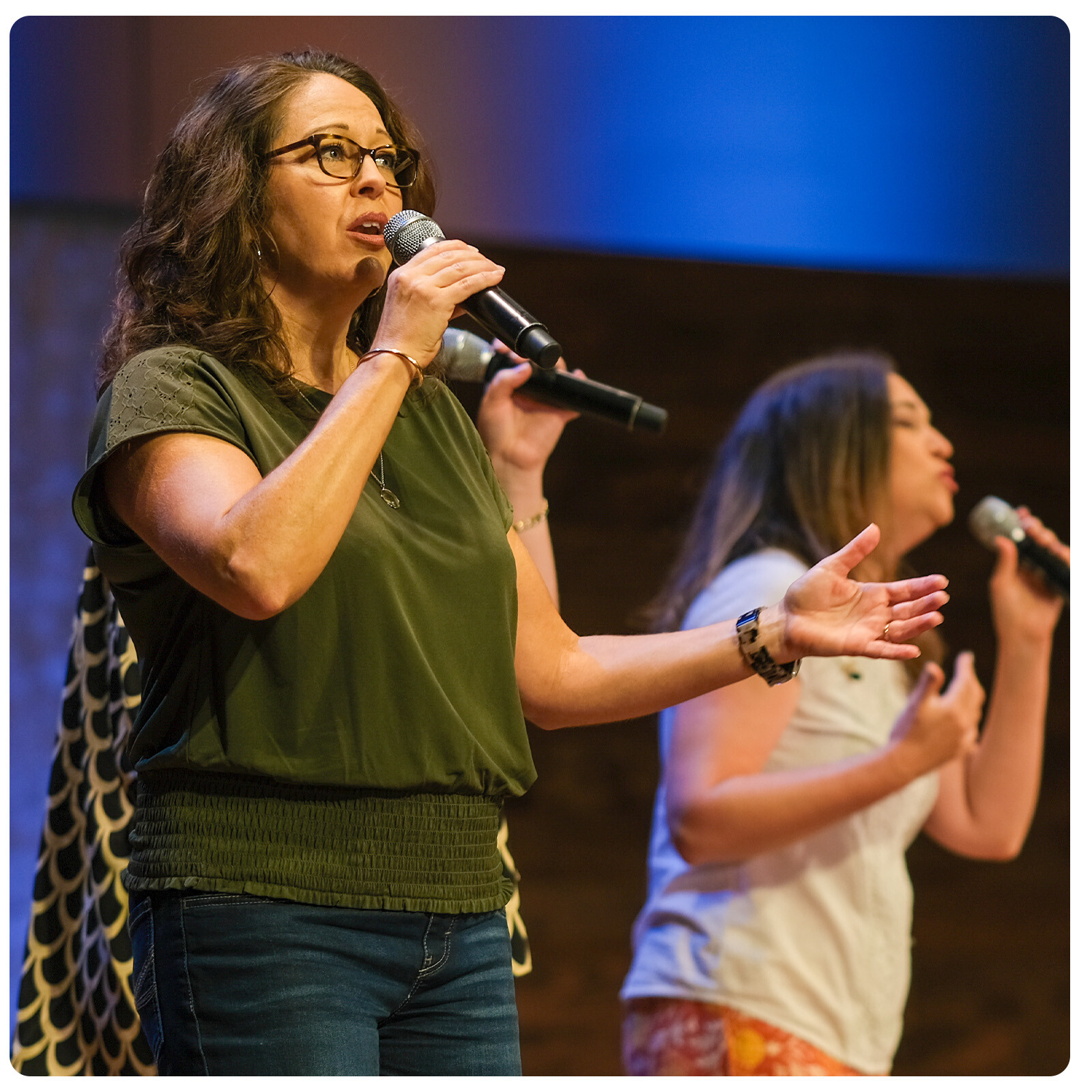 Sunday worship at First Colony