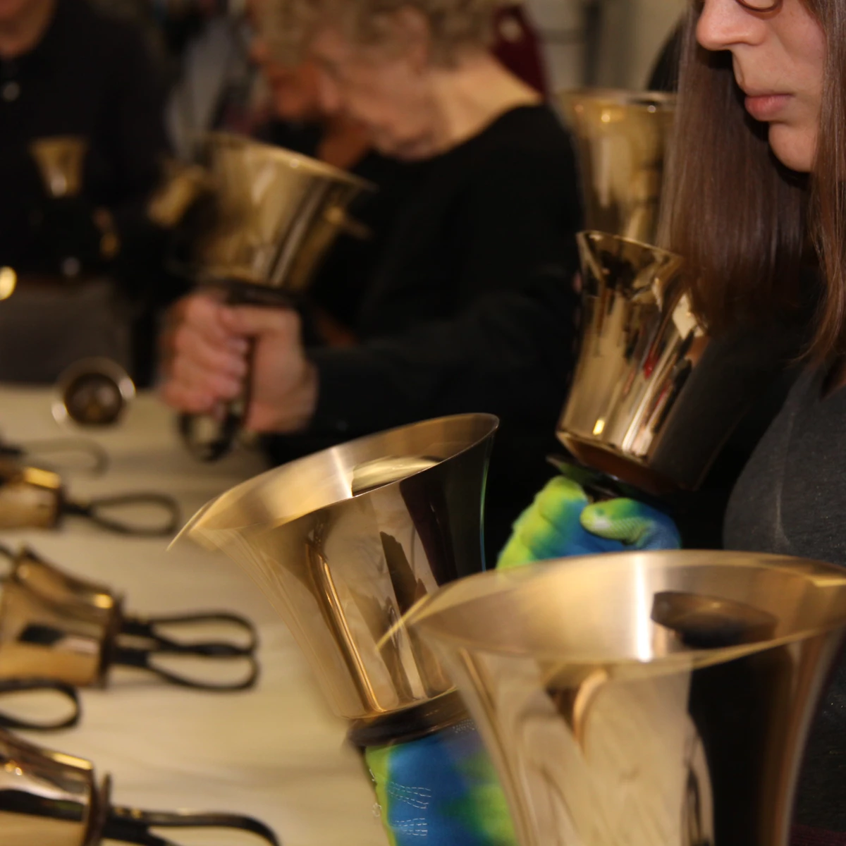 Bell choir rehearsal