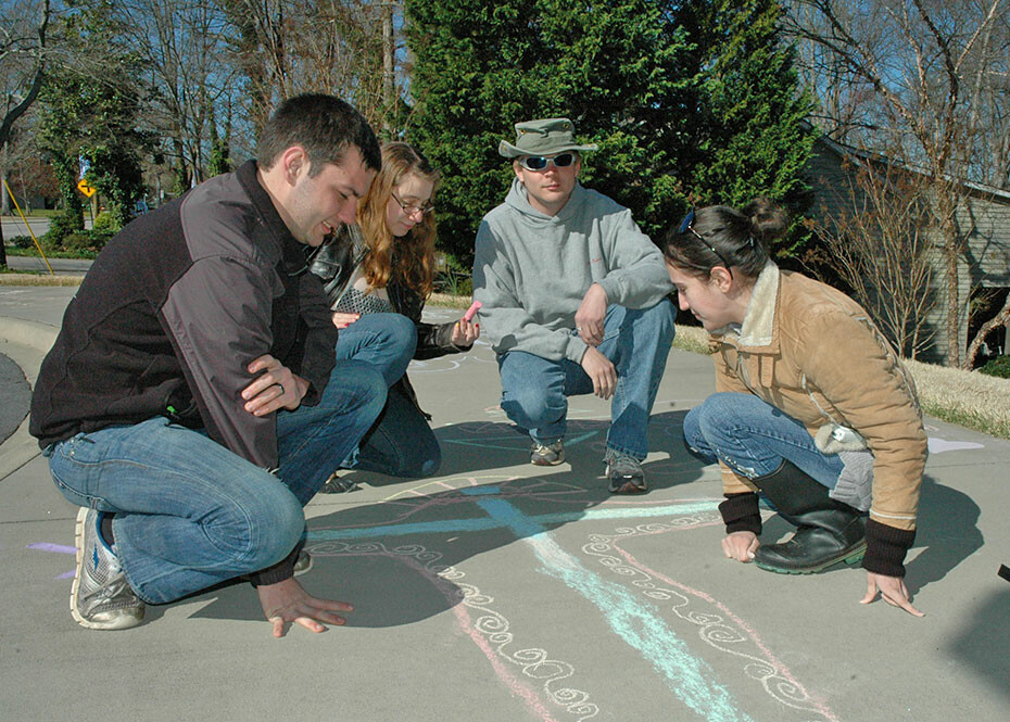 Holy Week chalk art at SWU