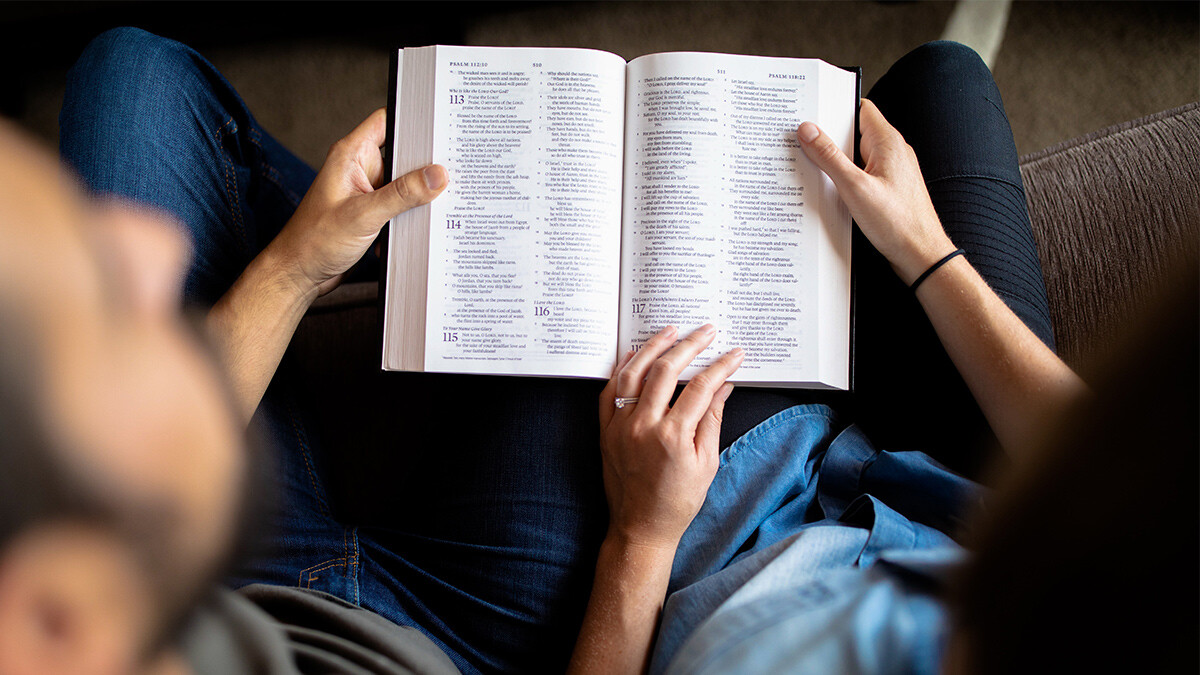 photo: couple reading a Bible