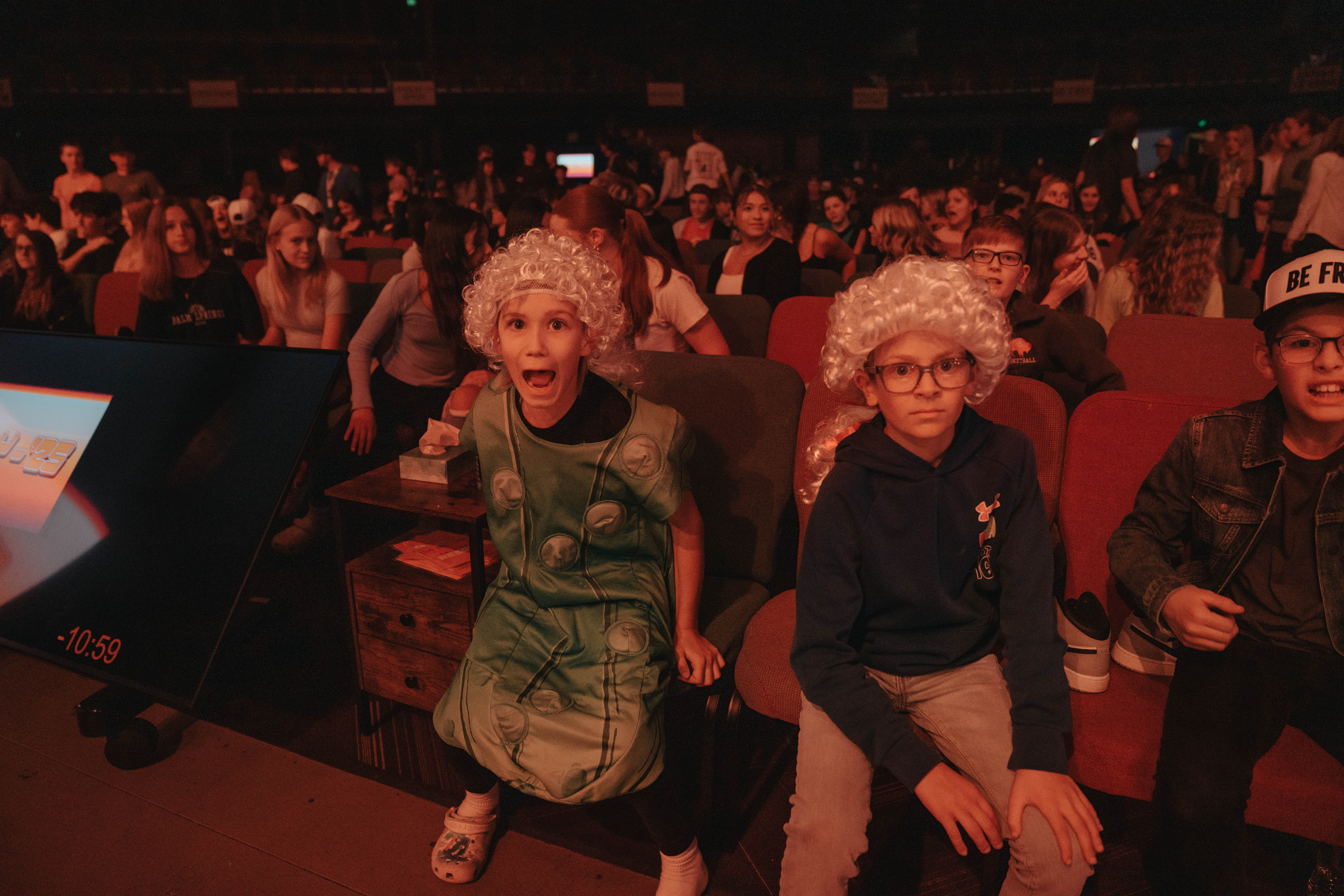 Middle school students playing games together