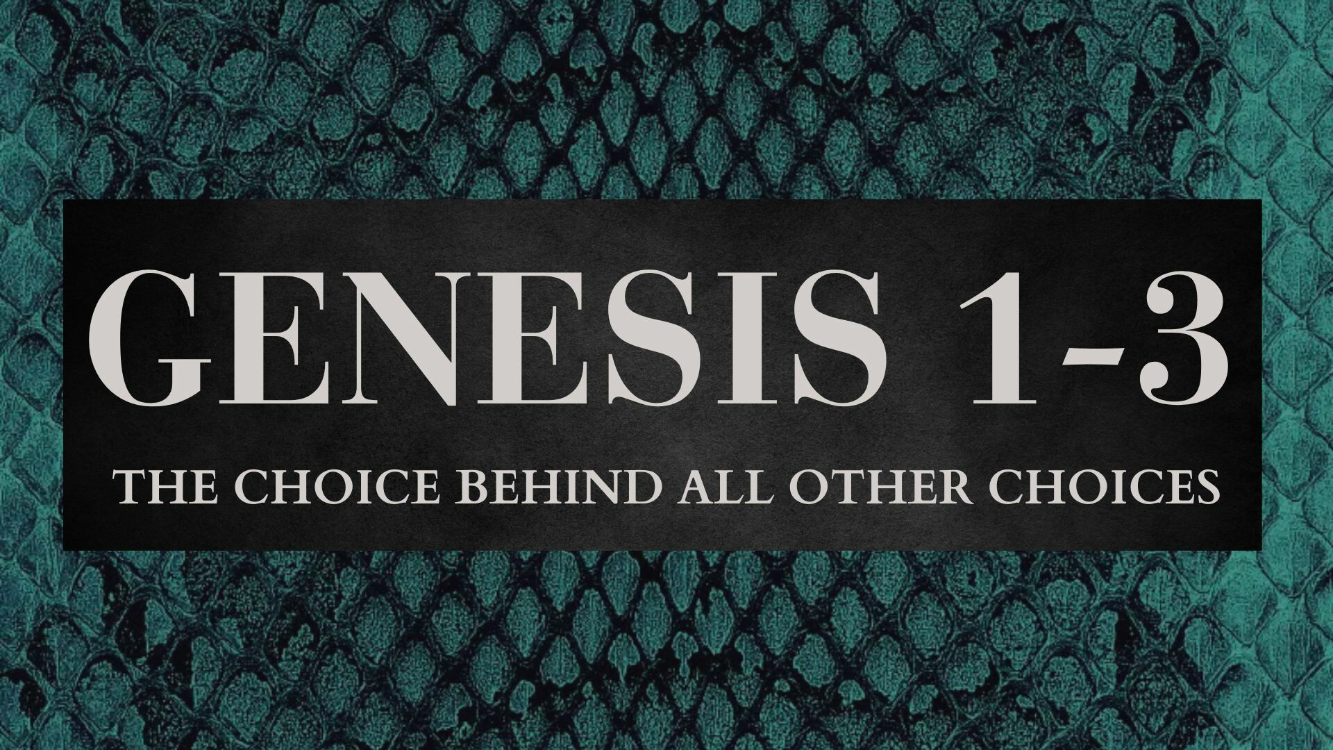 Series: Genesis 1-3 Overview