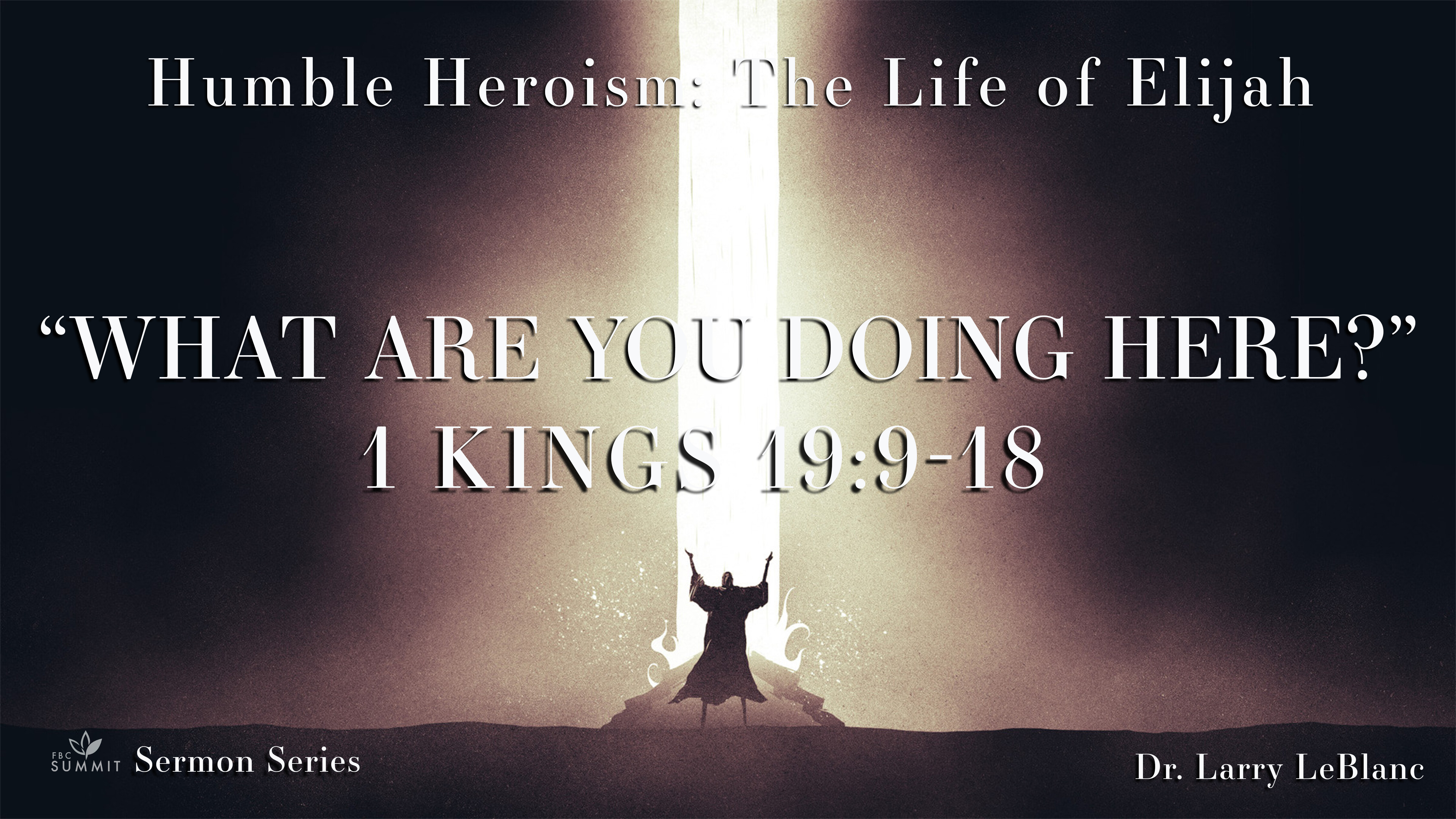 "What Are You Doing Here?" 1 Kings 19:9-18 // Dr. Larry LeBlanc