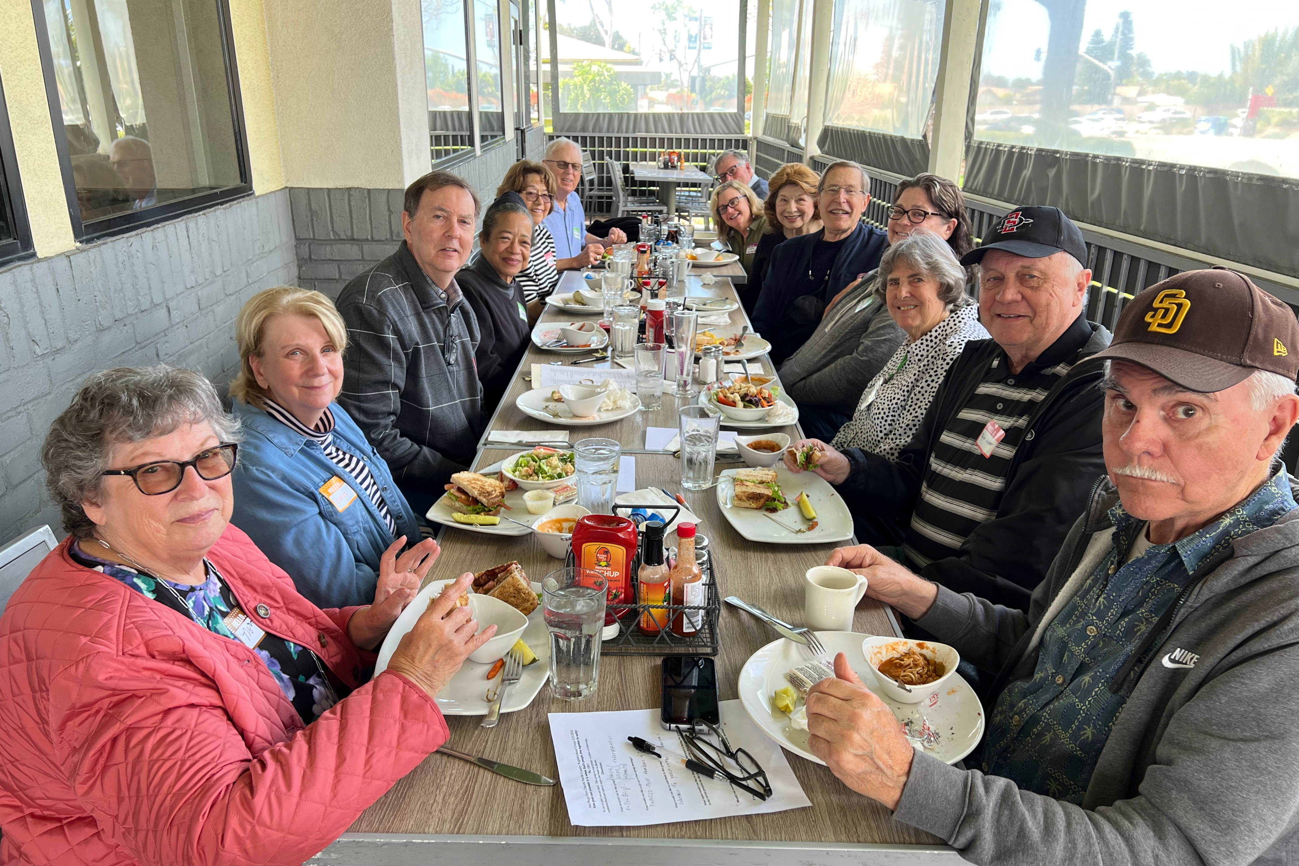 neighborhood group meeting at a restaurant