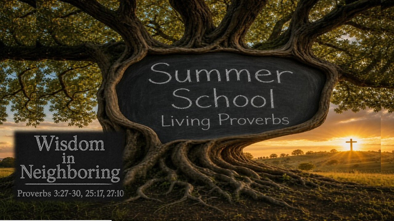 Bethel CRC - AM - 8-16-26 - Summer School - Proverbs 3:27-30 - Wisdom in Neighboring