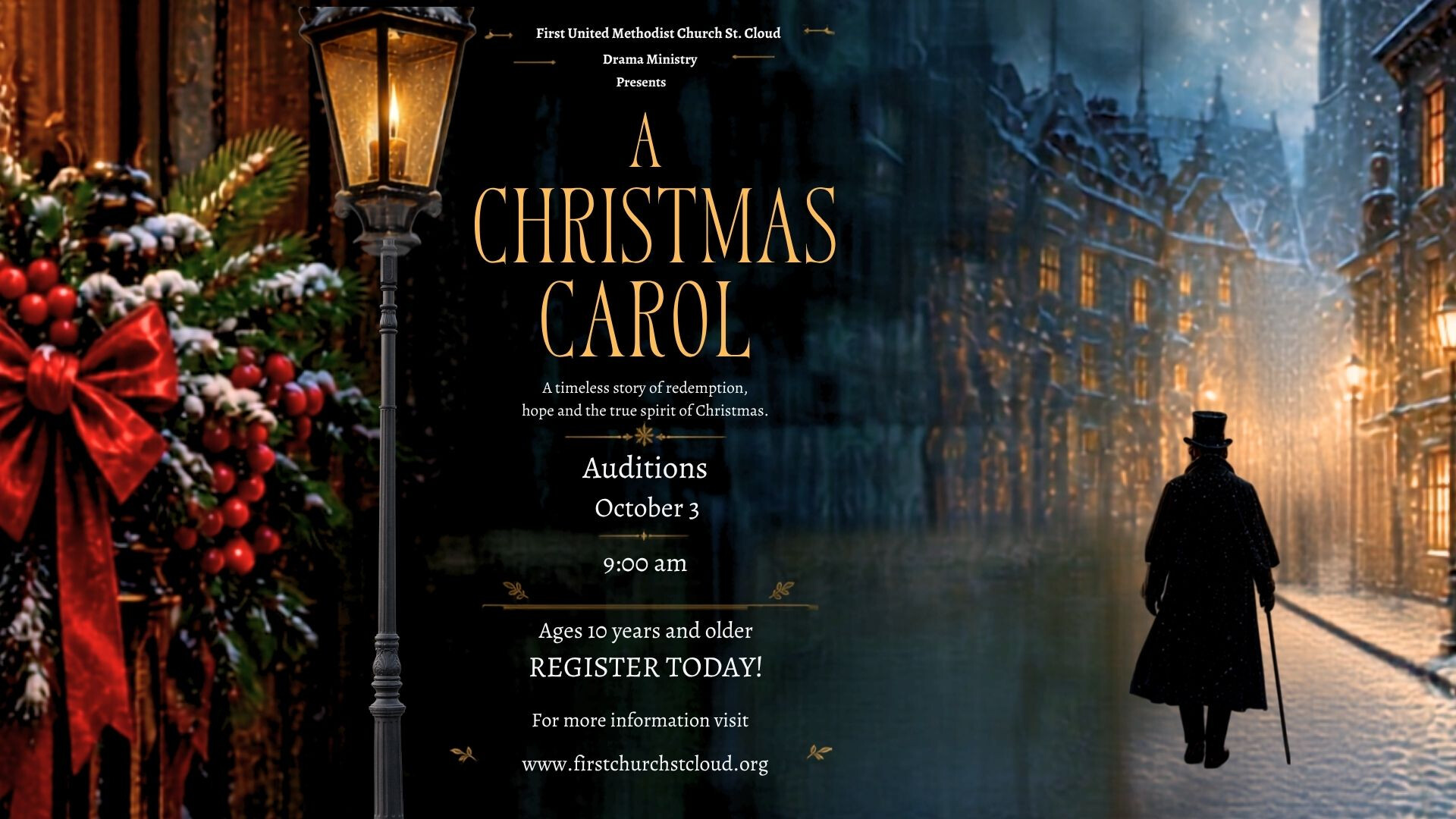 A Christmas Carol October Auditions 2026-Register by September 25th! 