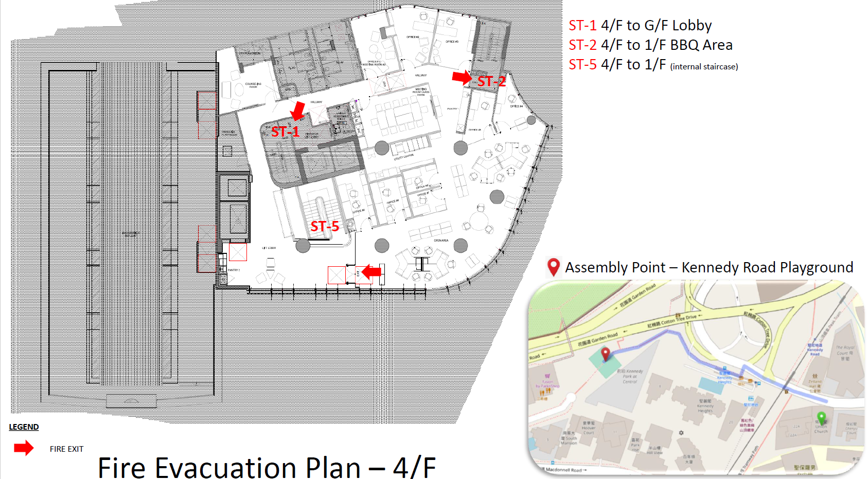 Fire Evacuation Plan for 4/F