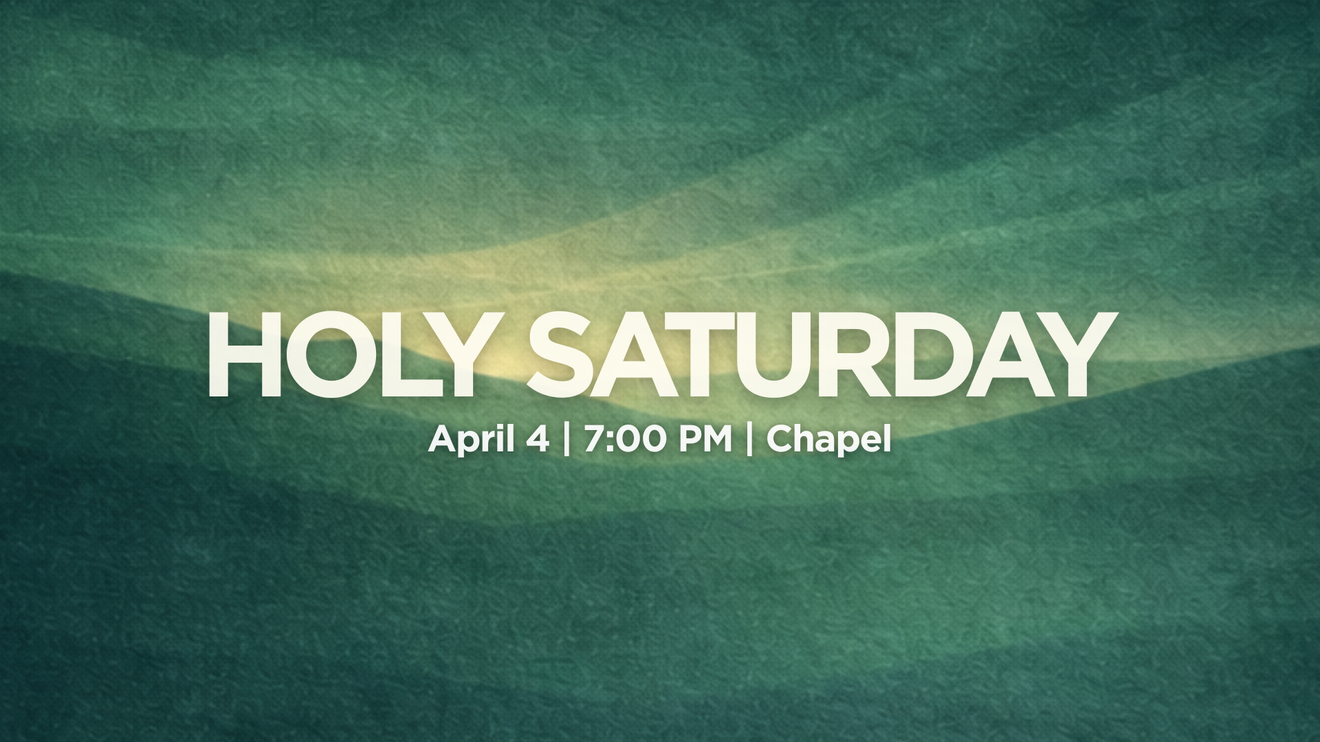 Holy Saturday Worship Service
