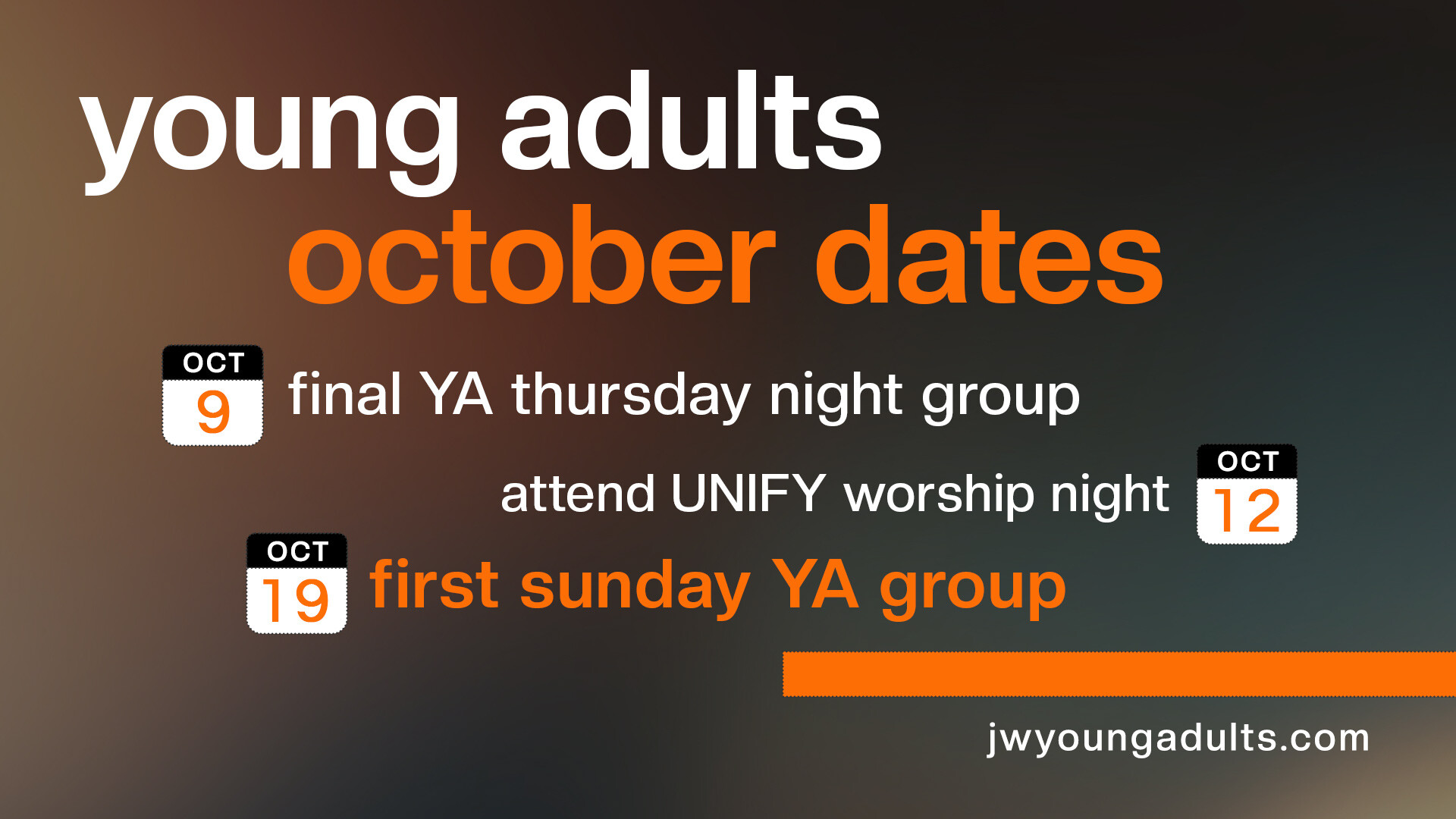 Young Adults October Dates