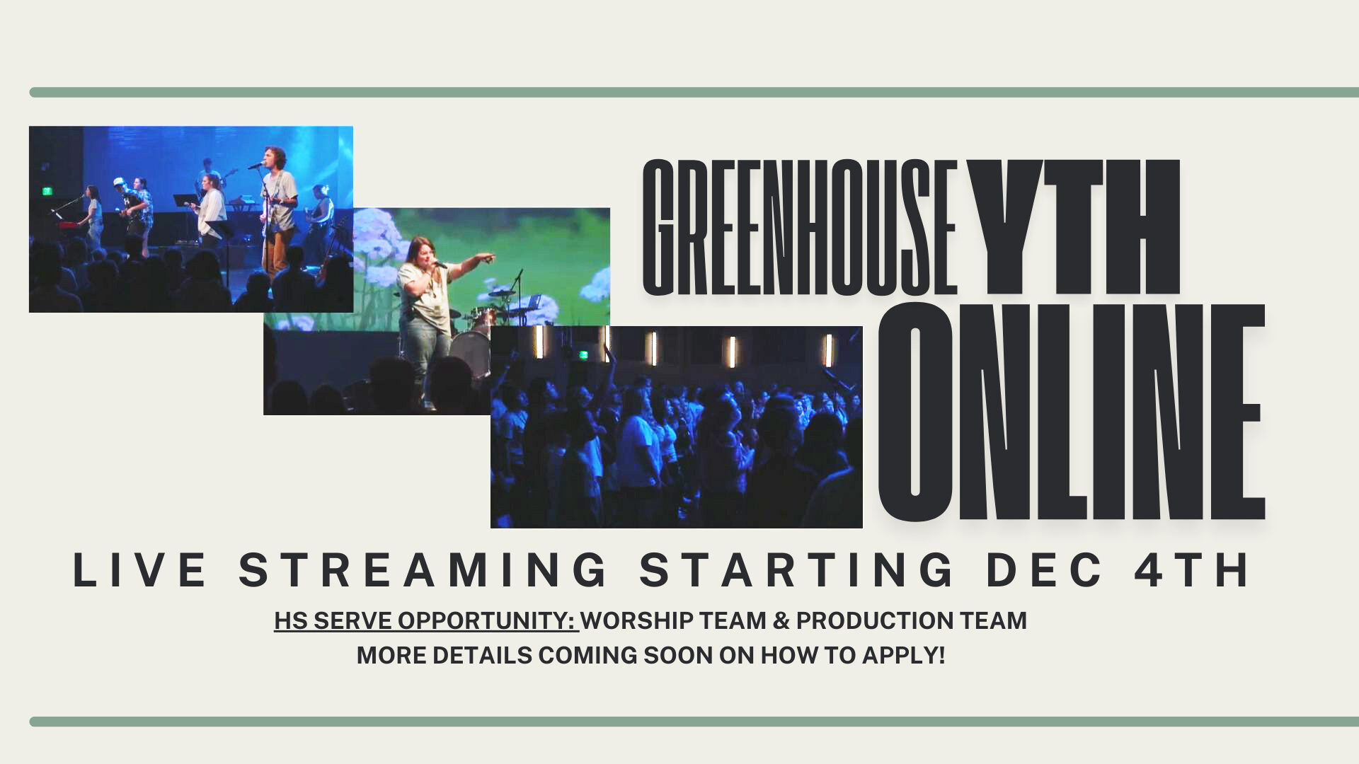 Greenhouse YTH Live Stream