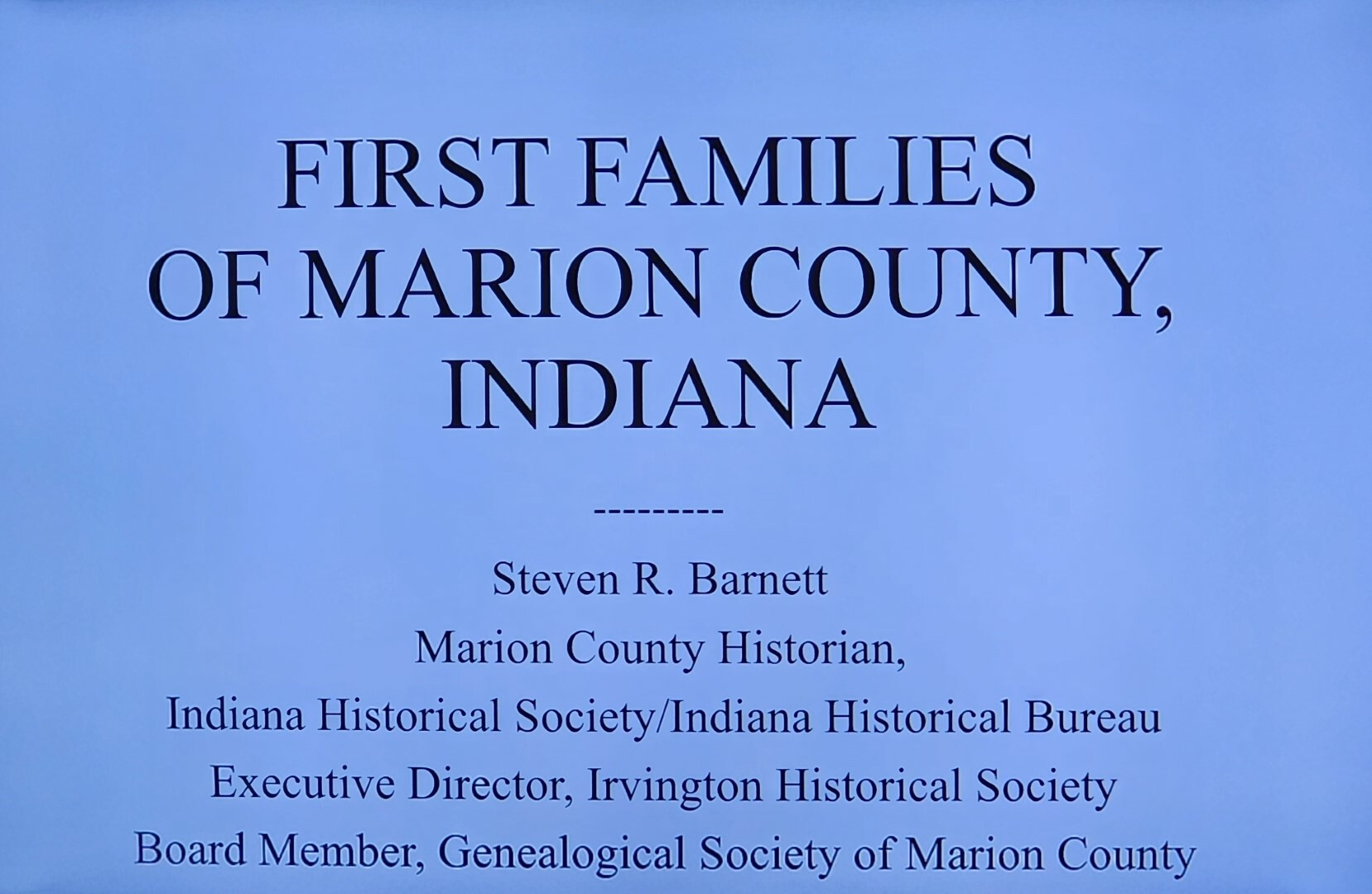 First Families of Marion County (Lunch & Learn)