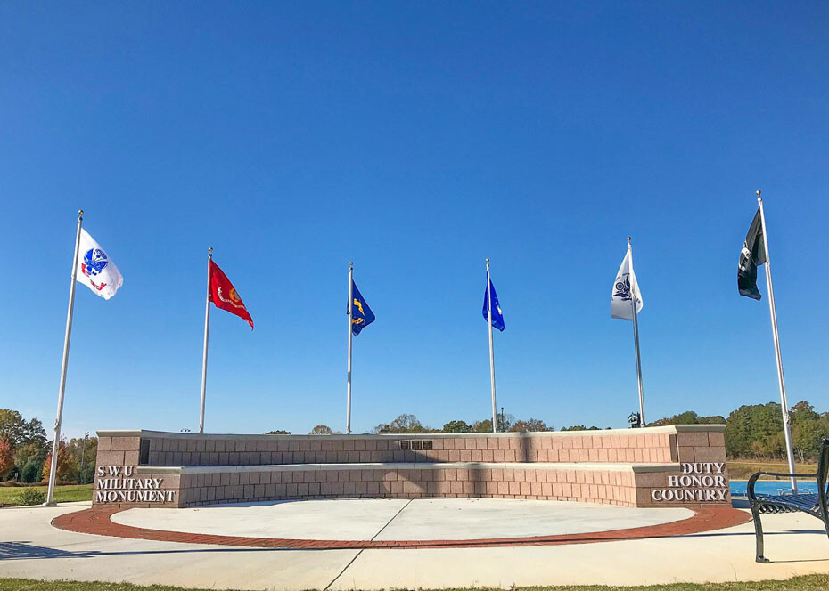 Southern Wesleyan University salutes military, dedicates monument