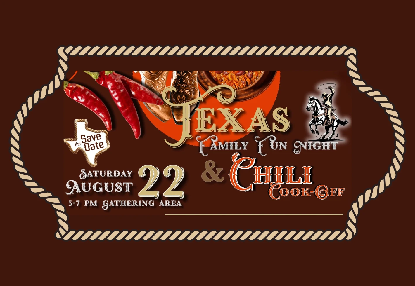 Texas Family Fun Night & Chili Cook-Off-registration is for cook-off only