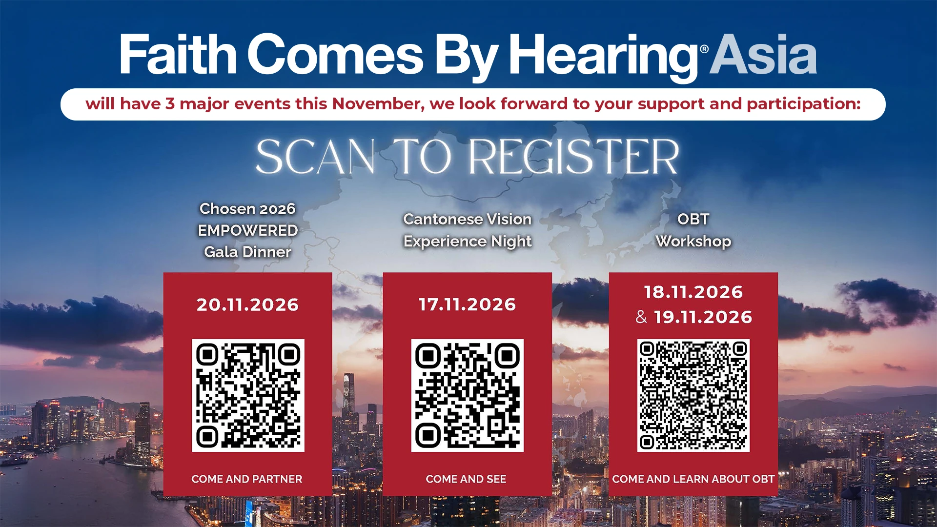 Faith Comes By Hearing November Events