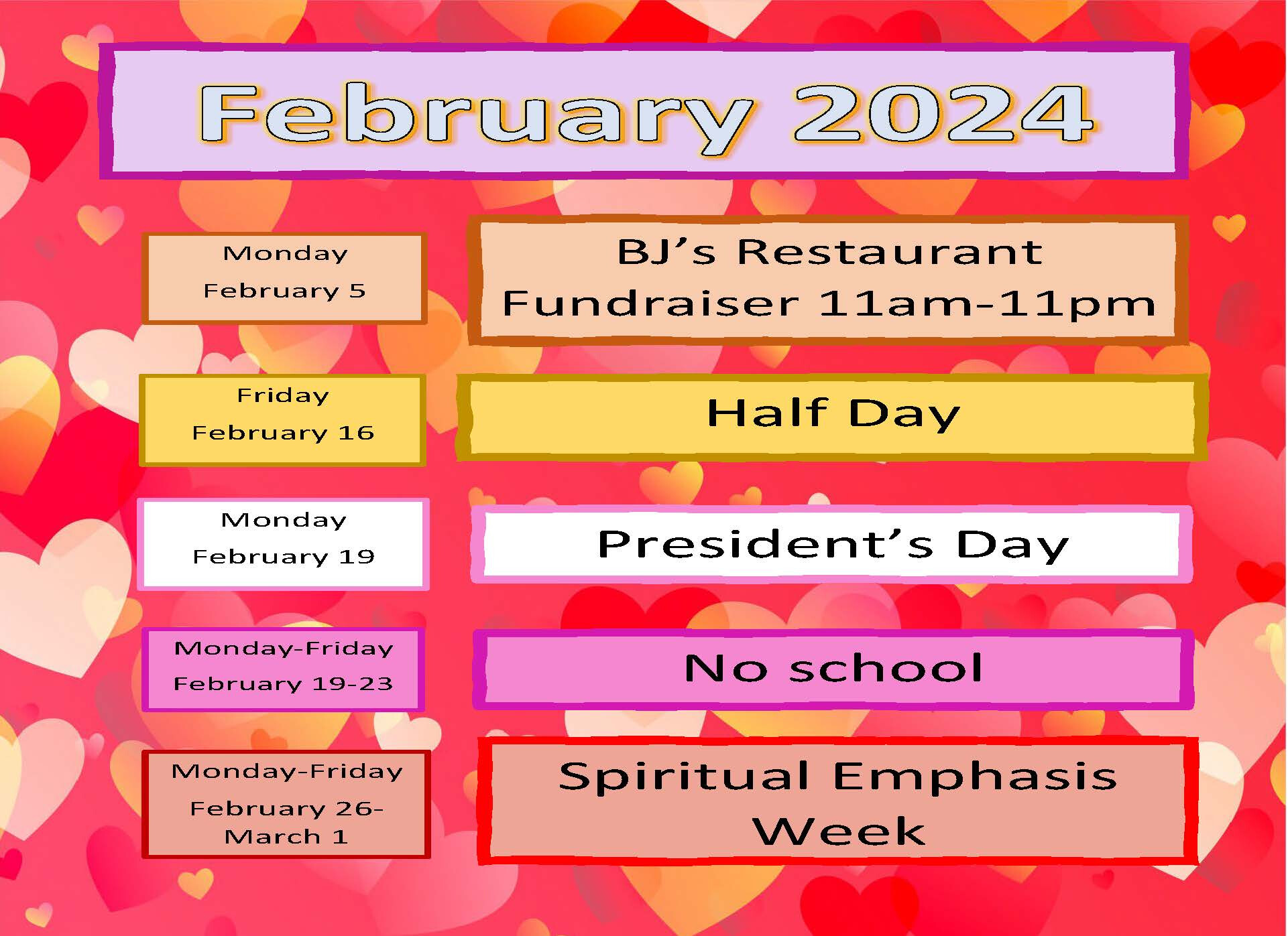 School Calendar Dayspring Christian Academy