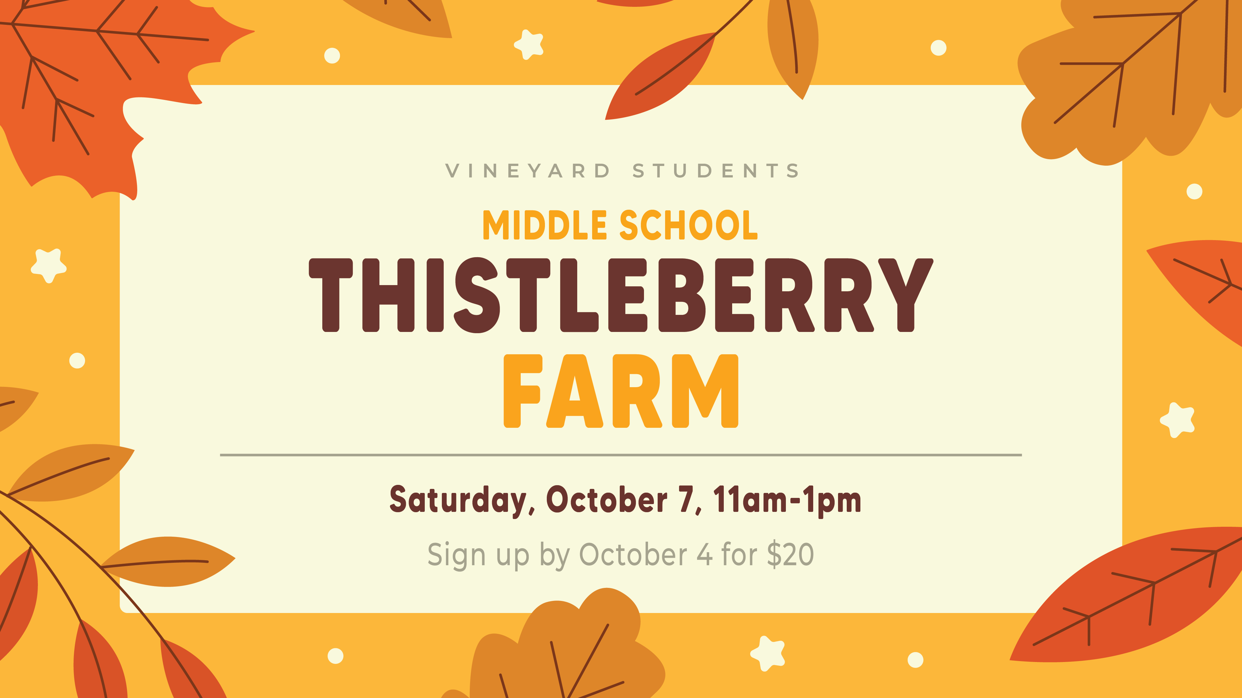 Middle School Thistleberry Farm