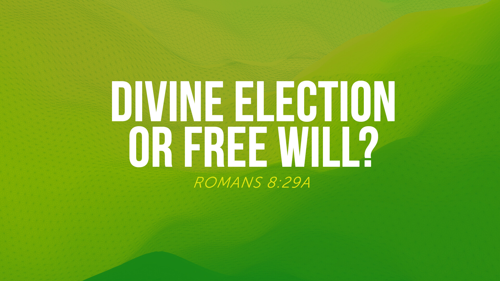 Divine Election Or Free Will?