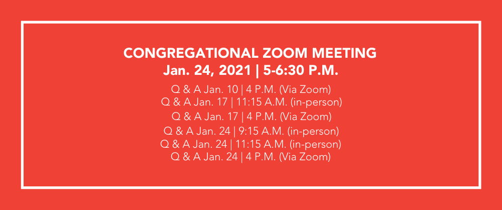 January 17, 2021 Q&A Zoom
