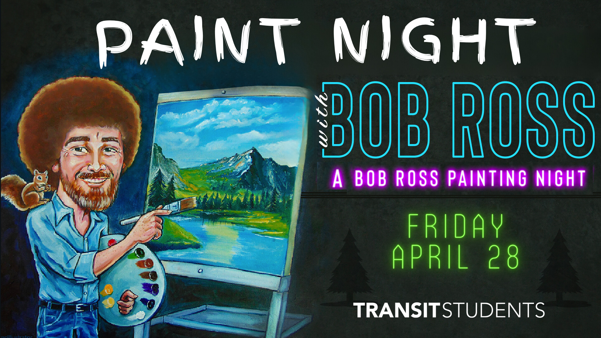 Bob Ross Paint Night for Students