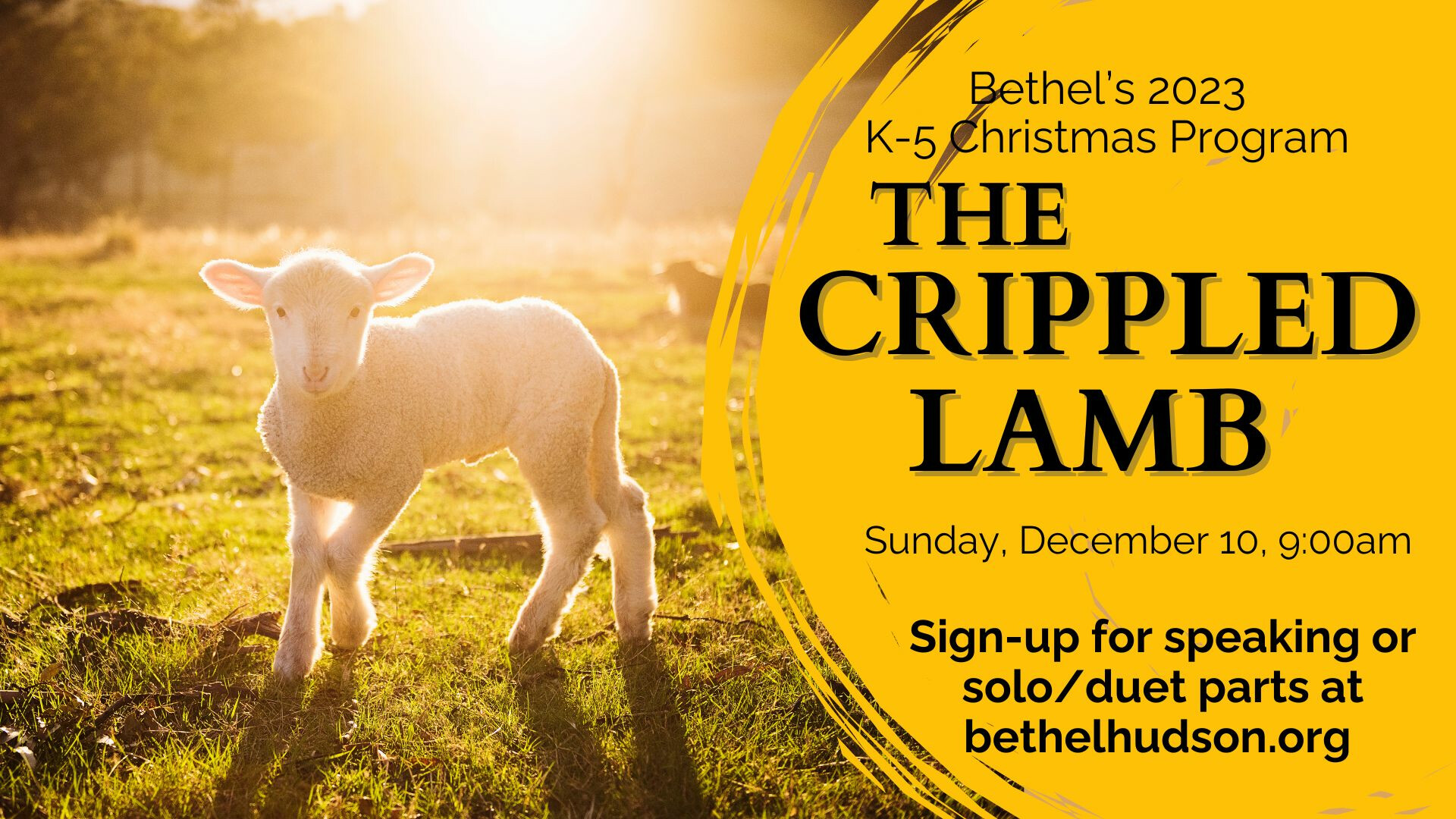 The Crippled Lamb, K-5 Sunday School Program