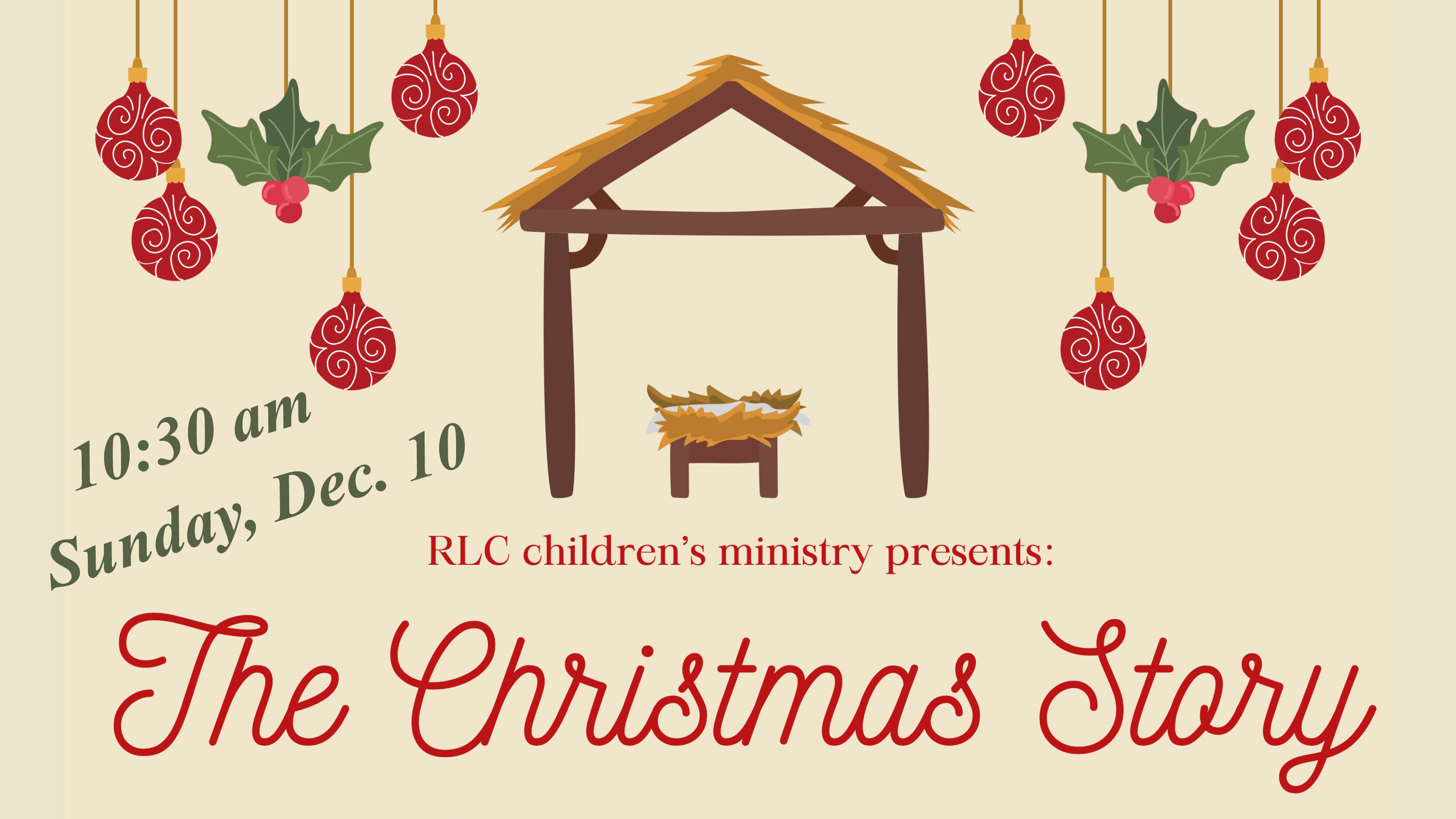 Sunday Worship/Christmas Program - Dec. 10, 2023