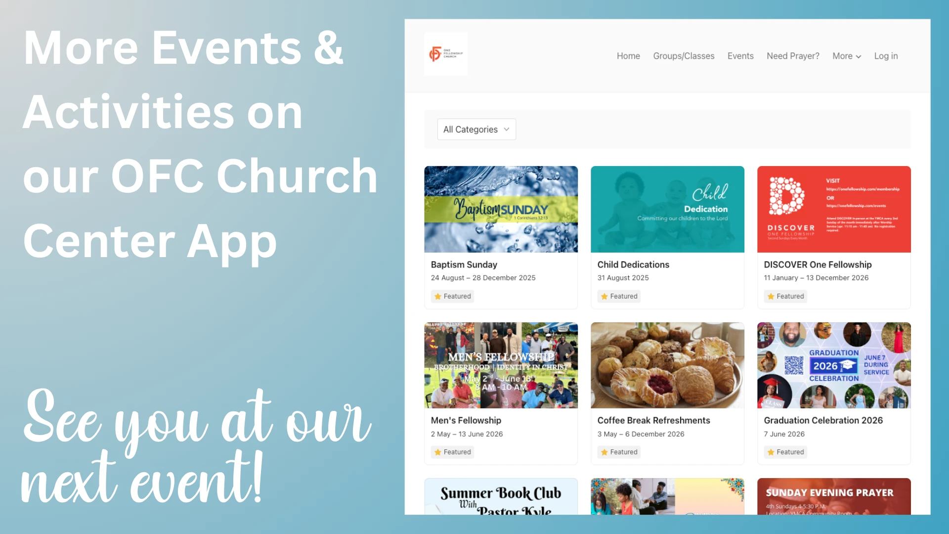 OFC Church Center - More Events 