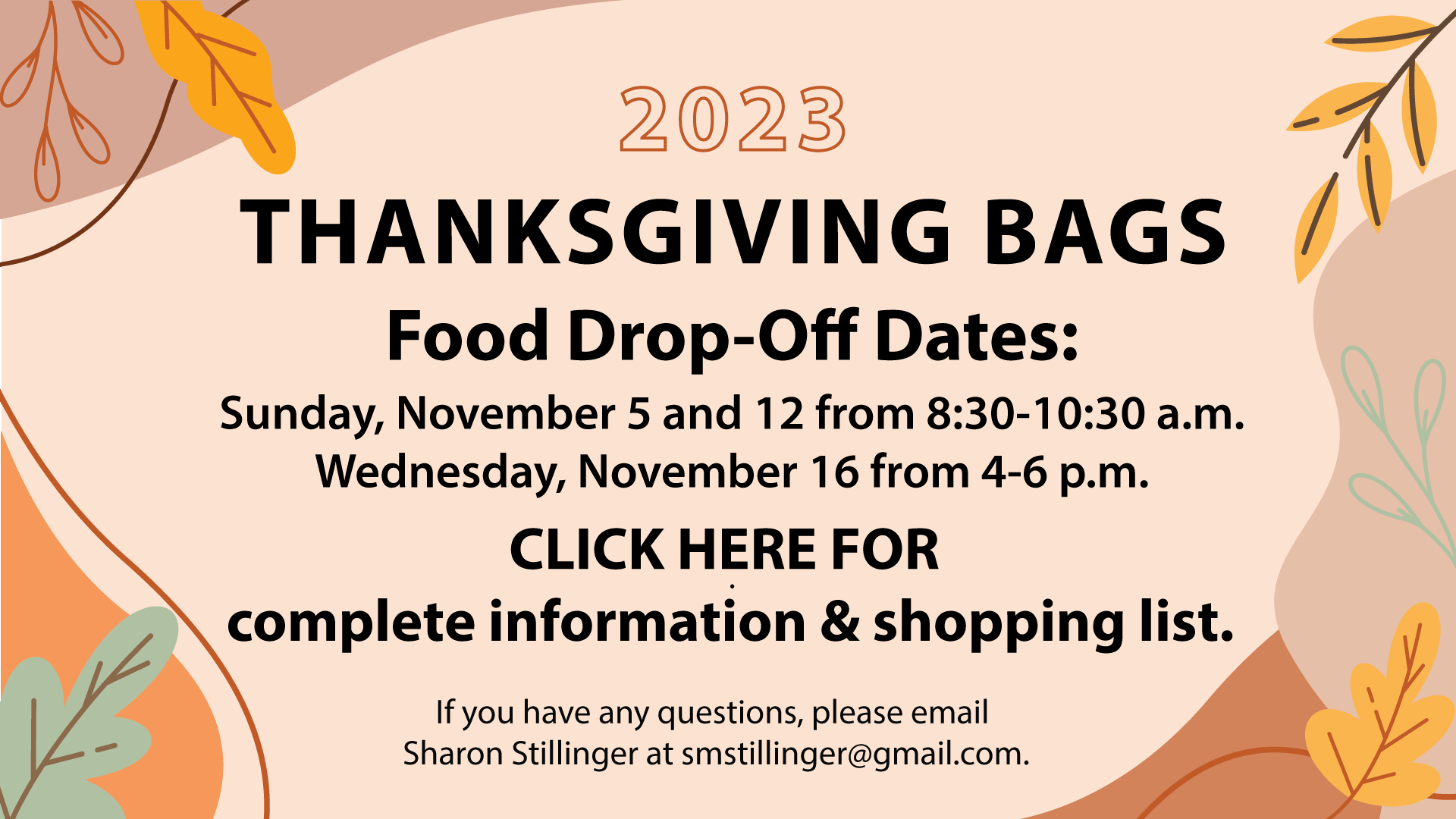 Thanksgiving Bag Drop-Off