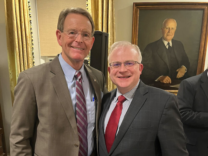 Tony Perkins, head of the Family Research Council (left) and Dr. Bill Barker, President of Southern Wesleyan University (right)