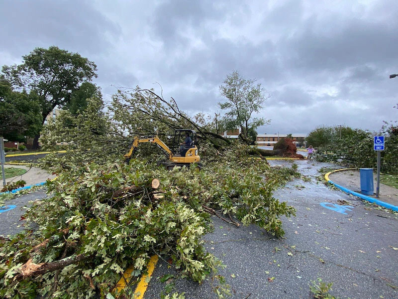 Hurricane Helene aftermath at Wesleyan Dr. Square