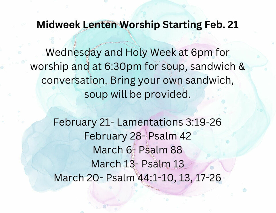 Midweek Lenten Worship & Soup