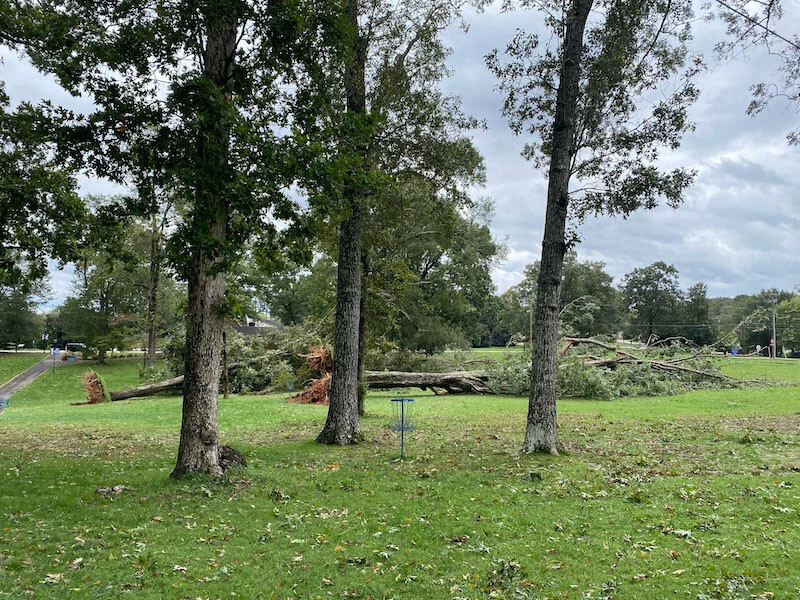 Hurricane Helene aftermath near the Clayton Welcome Center