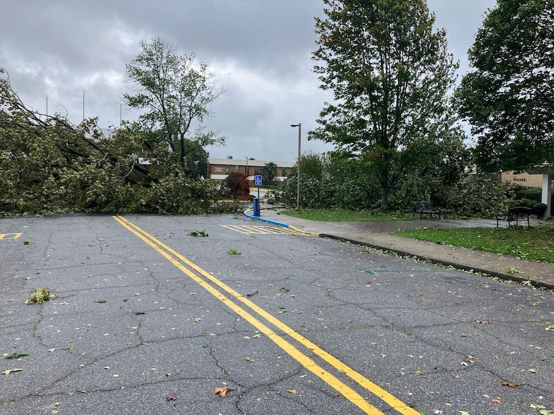 Hurricane Helene aftermath on Wesleyan Dr.