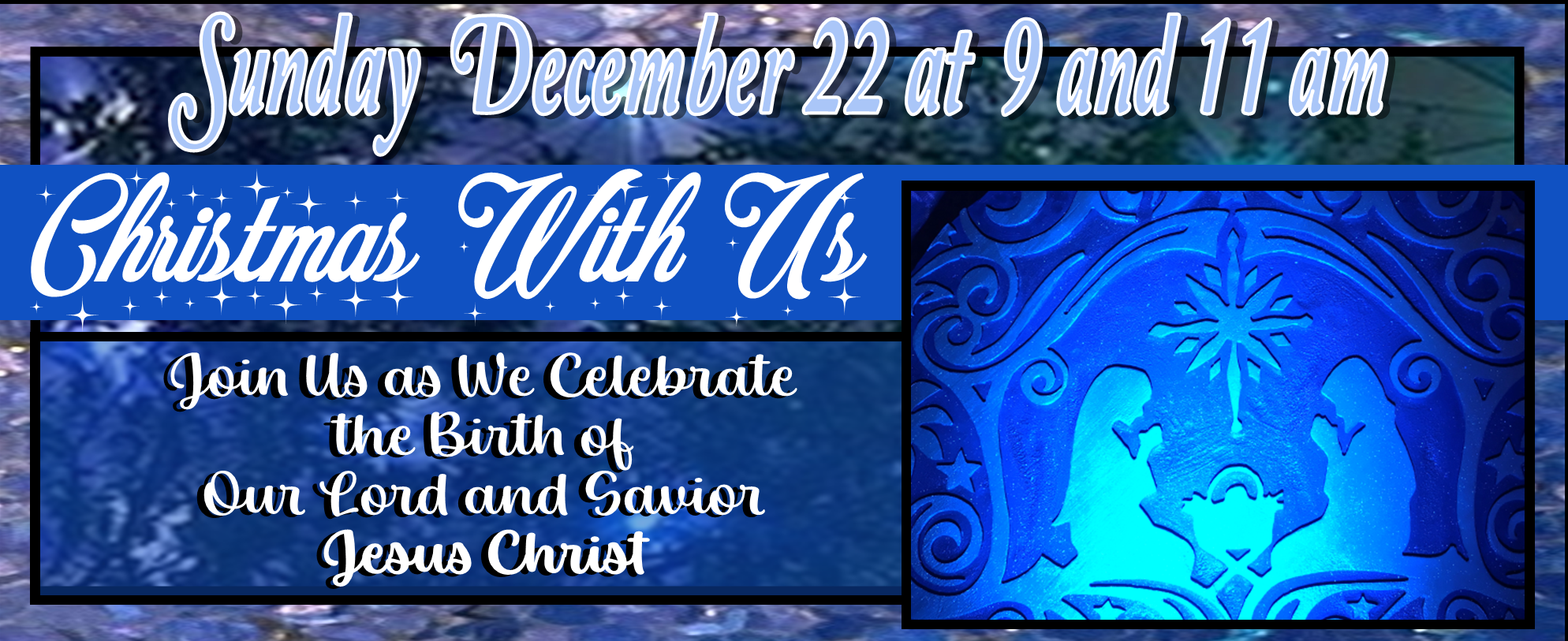 Christmas With Us 12-22-24 - Blue Web Banner