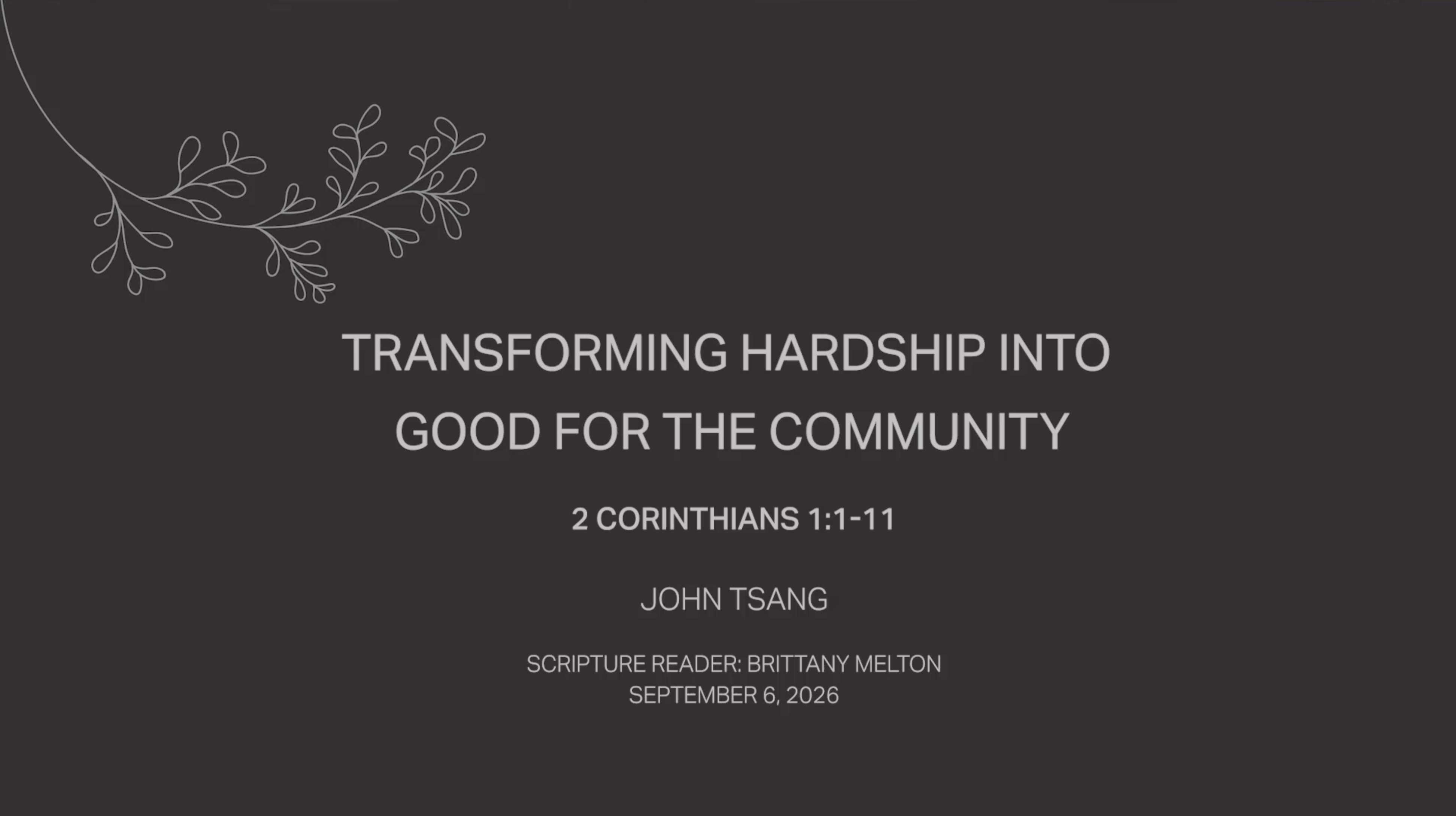 Transforming Hardship into Good for the Community (Audio) episode artwork