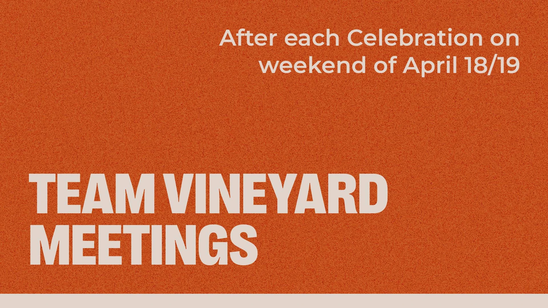 Team Vineyard Meeting