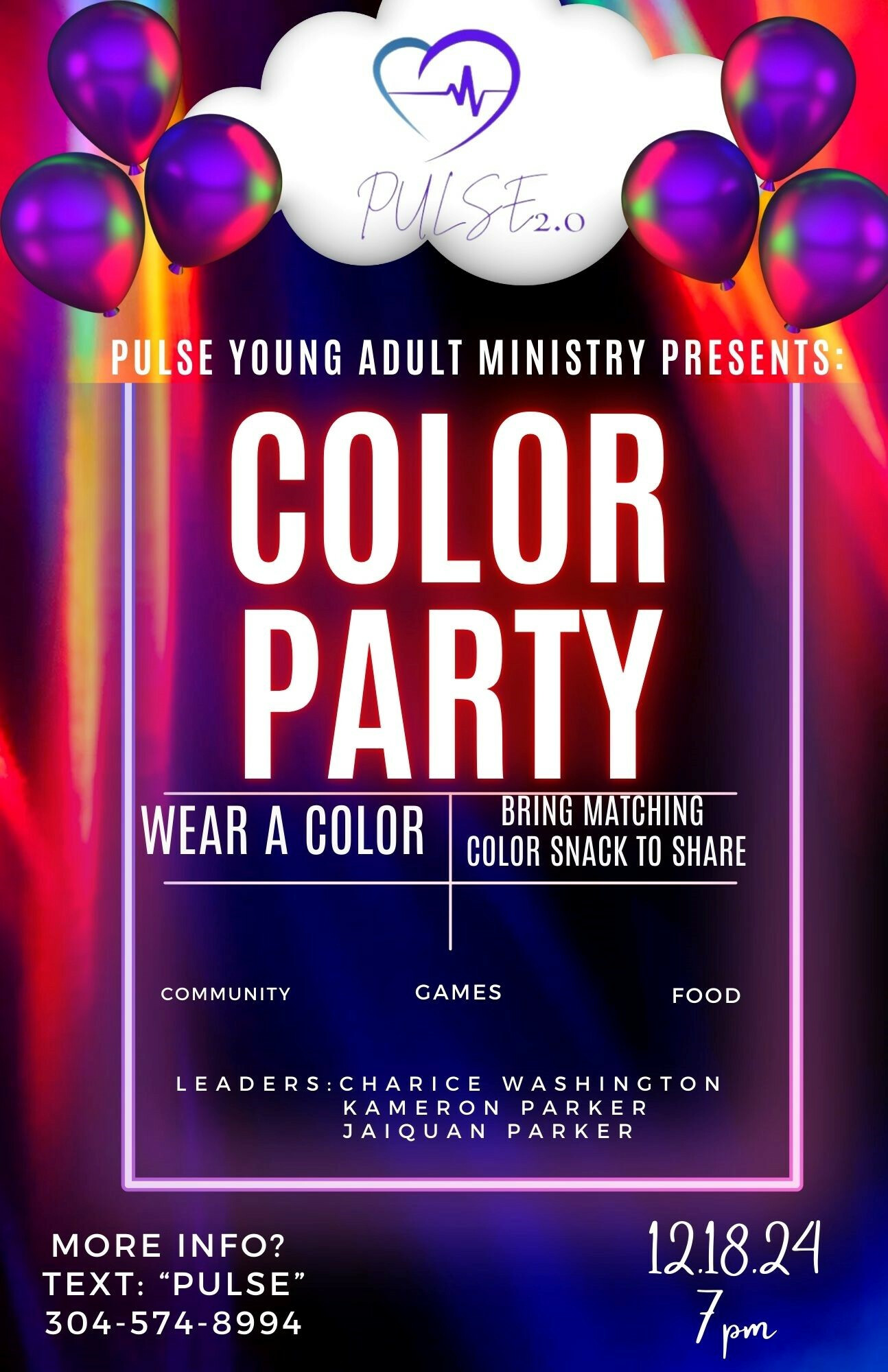 Young Adult Fellowship/Color Party!