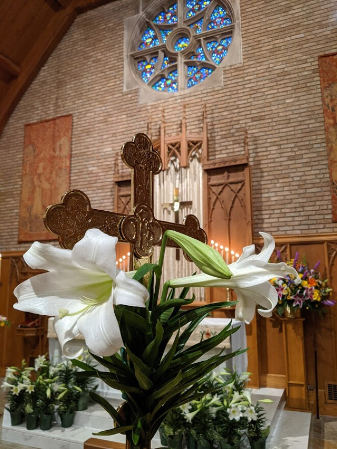 Easter Lilies on the Altar