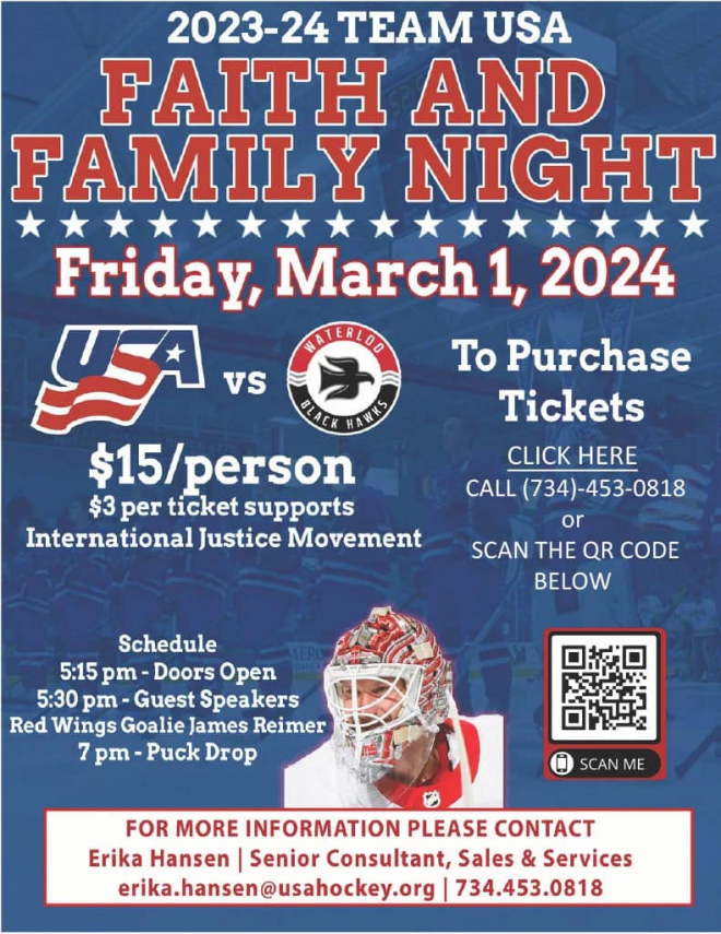 USA Hockey Faith & Family Night