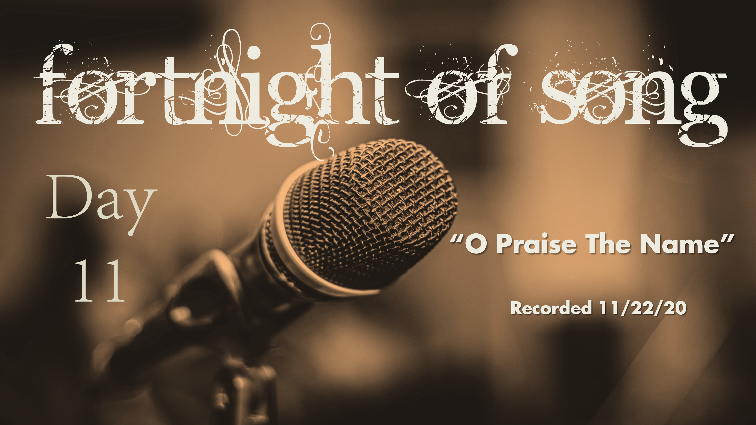 Fortnight of Song Day 11 - "O Praise the Name"
