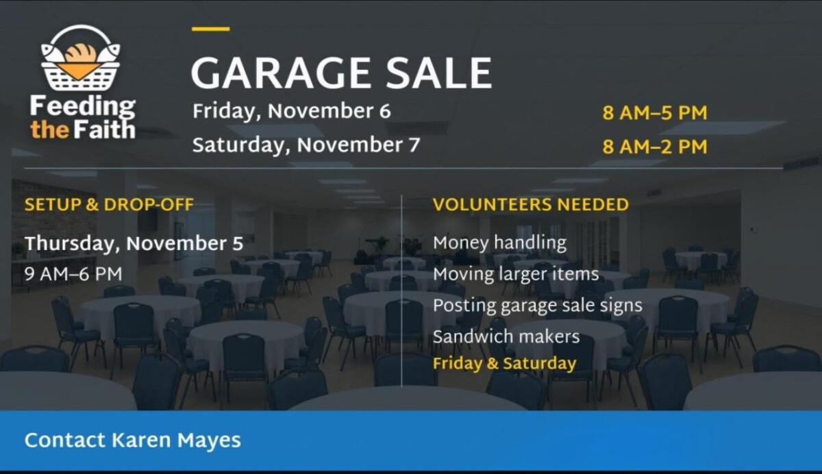 Garage Sale-Feeding the Faith Phase One
