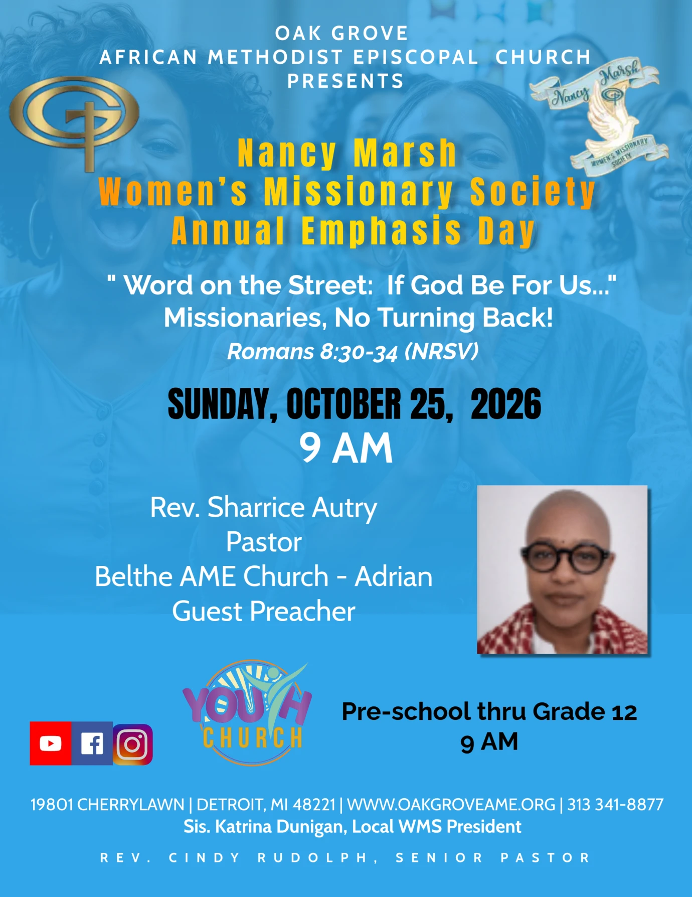 Nancy Marsh Women's Missionary Society Day, October 25, 2026 - 9 a.m.