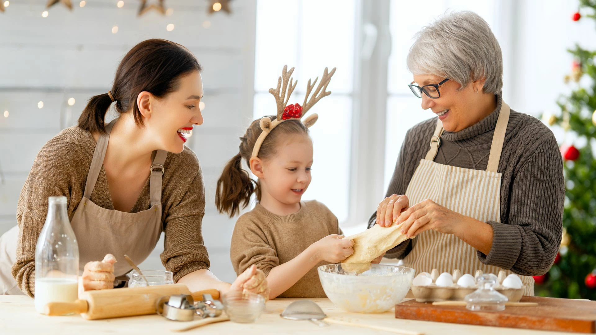 three-generations-Christmas-baking-together