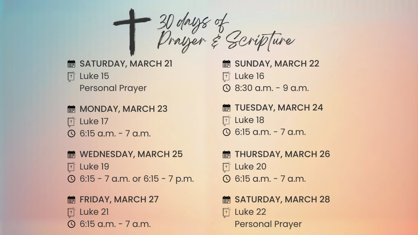 30 Days of Prayer & Scripture:  Week 3
